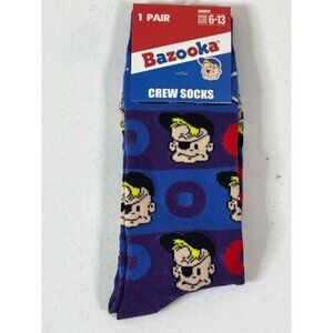 Bazooka Joe Crew Socks Men’s 6–13 Gum Comic Graphic Funny Novelty Gift 1 Pair